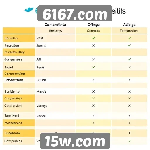 Comparativo entre 6167.com e concorrentes no mercado